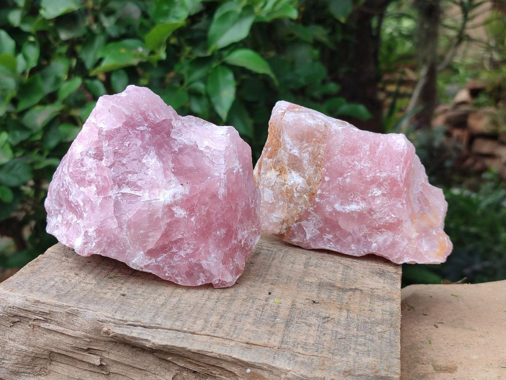 Natural Cobbed Rose Quartz Specimens x 6 From Northern Cape, South Africa