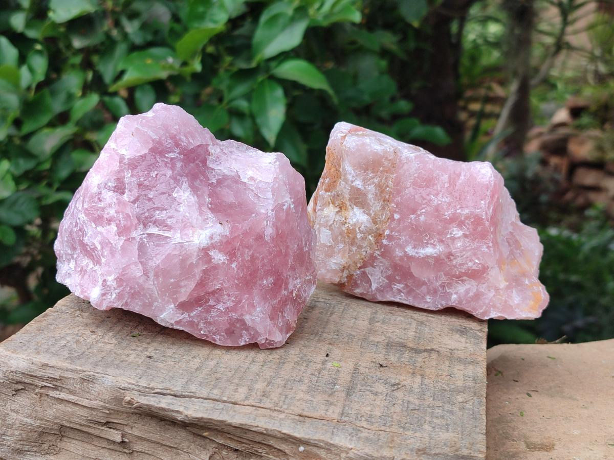 Natural Cobbed Rose Quartz Specimens x 6 From Northern Cape, South Africa