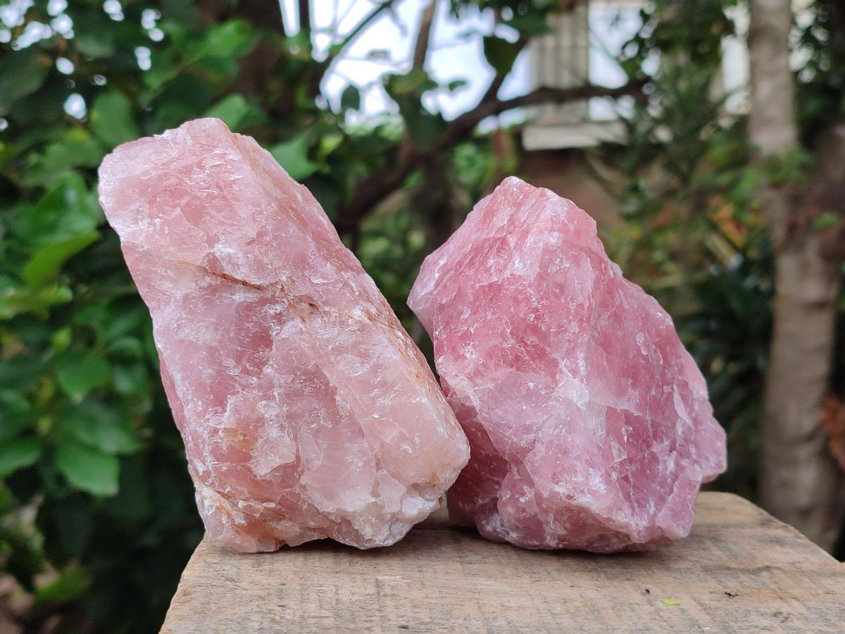 Natural Cobbed Rose Quartz Specimens x 6 From Northern Cape, South Africa