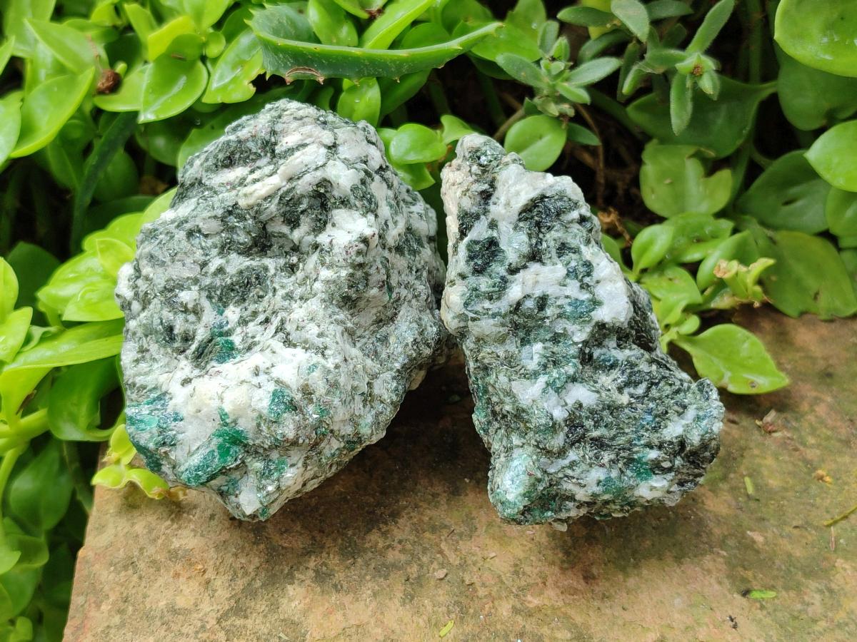 Natural Emerald Mica 'Mutokolite' Cobbed Specimens x 4 From Mutoko, Zimbabwe
