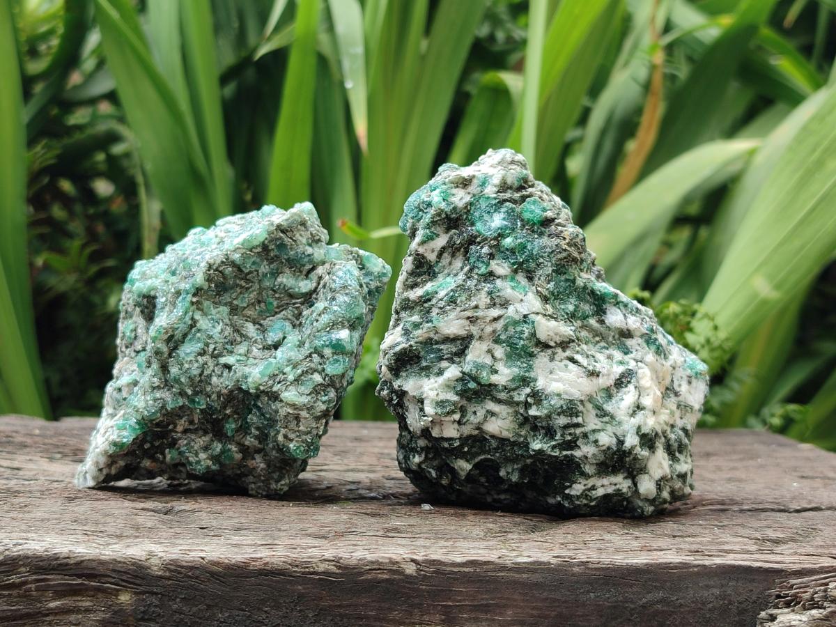 Natural Emerald Mica 'Mutokolite' Cobbed Specimens x 4 From Mutoko, Zimbabwe