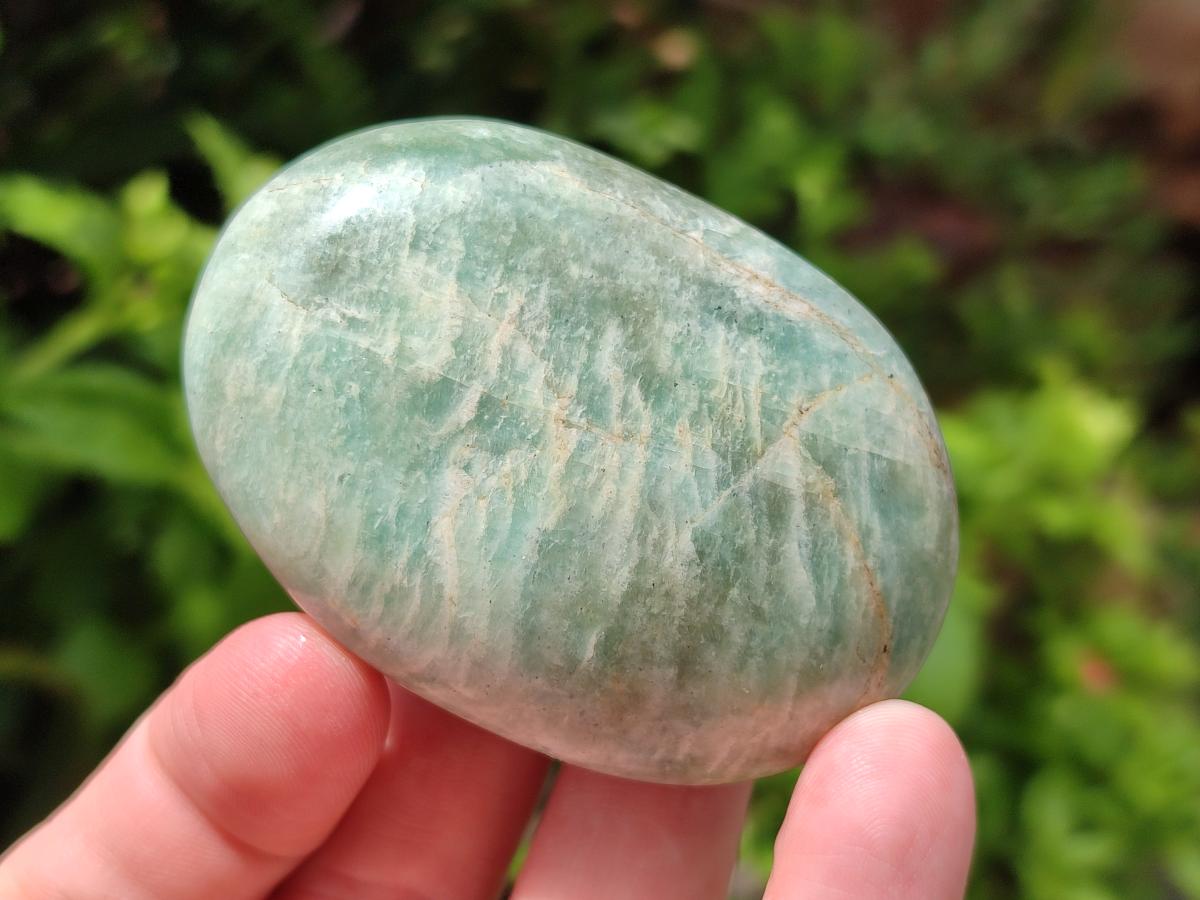 Polished Amazonite Palm Stones x 24 From Zimbabwe