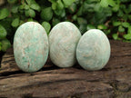 Polished Amazonite Palm Stones x 24 From Zimbabwe