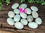 Polished Amazonite Palm Stones x 24 From Zimbabwe