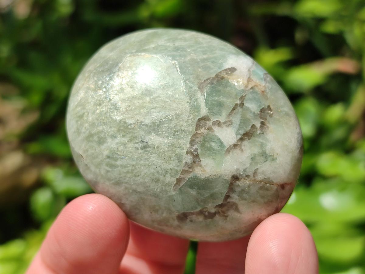 Polished Amazonite Palm Stones x 24 From Zimbabwe