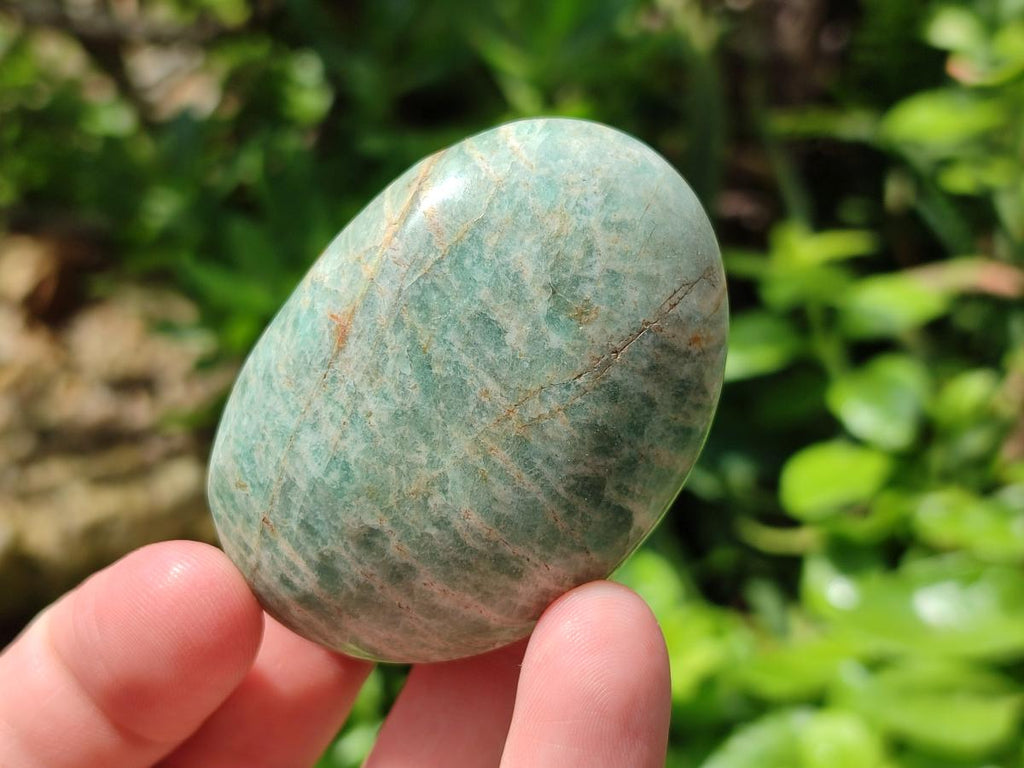 Polished Amazonite Palm Stones x 24 From Zimbabwe