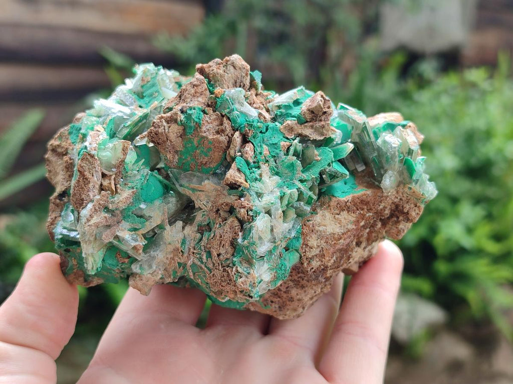 Natural Rare Bladed Barite and Malachite Specimens x 2 From Congo