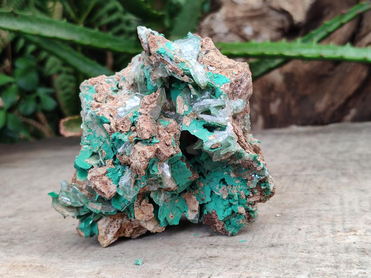 Natural Rare Bladed Barite and Malachite Specimens x 2 From Congo