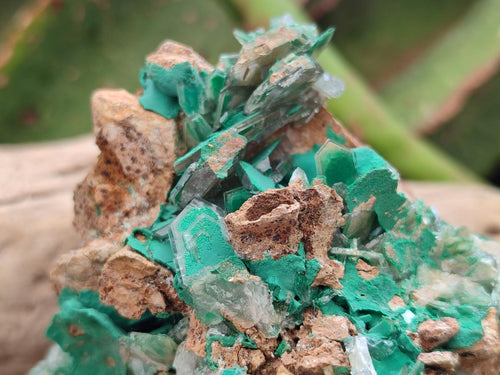 Natural Rare Bladed Barite and Malachite Specimens x 2 From Congo