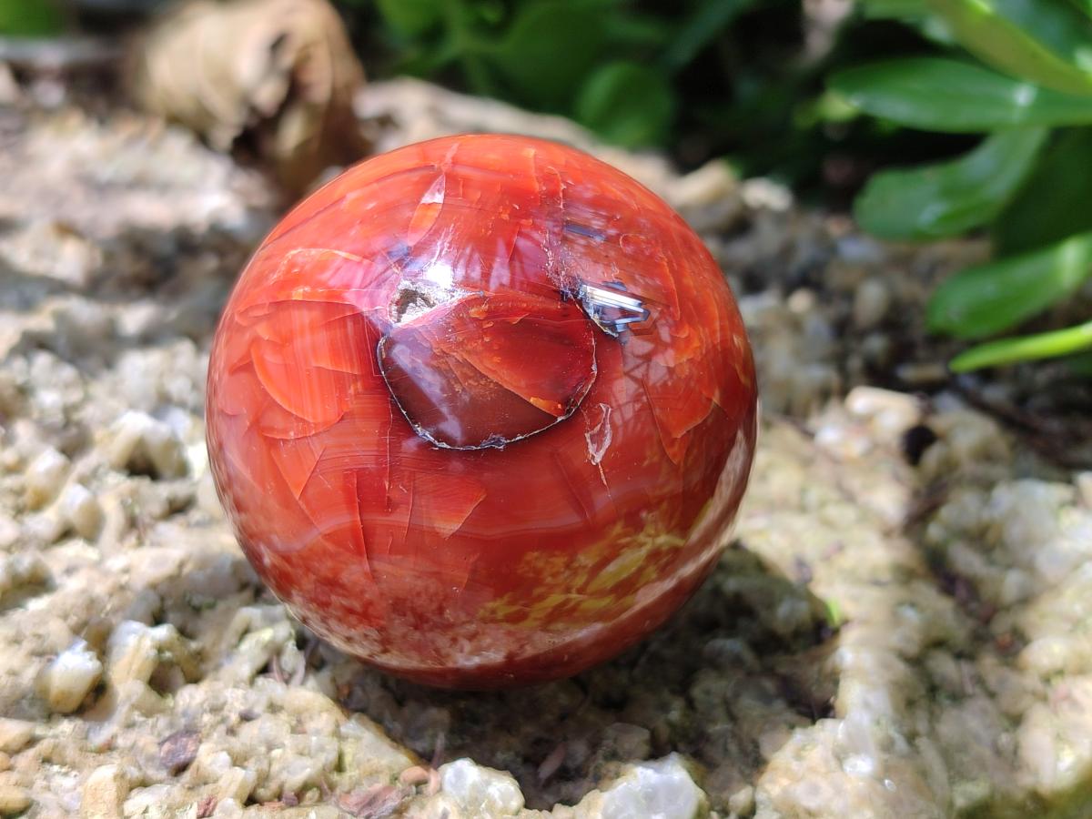Polished Carnelian Agate Gemstone Spheres x 6 From Madagascar - Toprock Gemstones and Minerals 