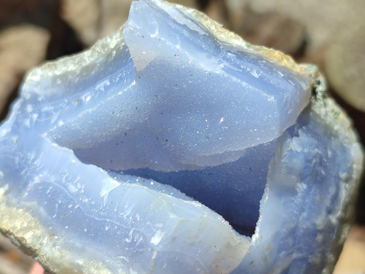 Natural Blue Lace Agate Geode Specimens x 5 From Nsanje, Malawi