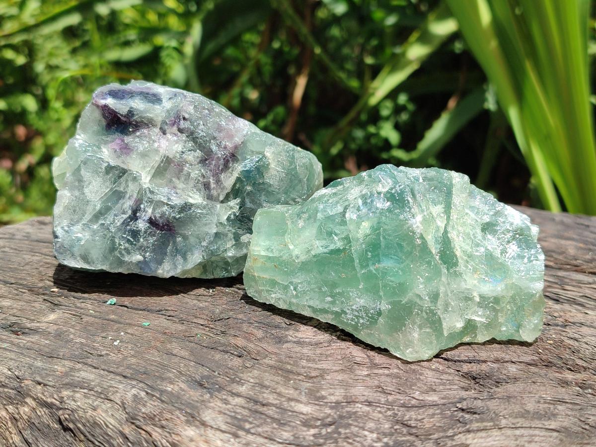 Natural Watermelon Fluorite Cobbed Specimens x 12 From Uis, Namibia