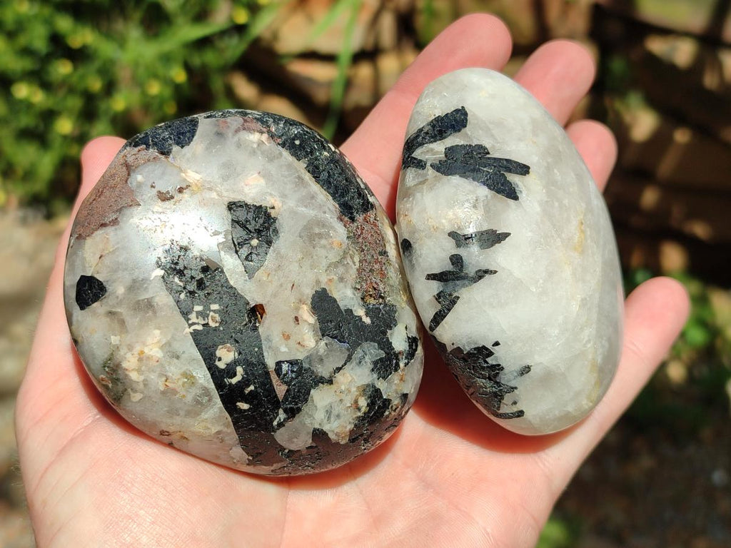 Polished Mixed Tourmalinated Quartz Specimens x 4 From Karibib, Namibia