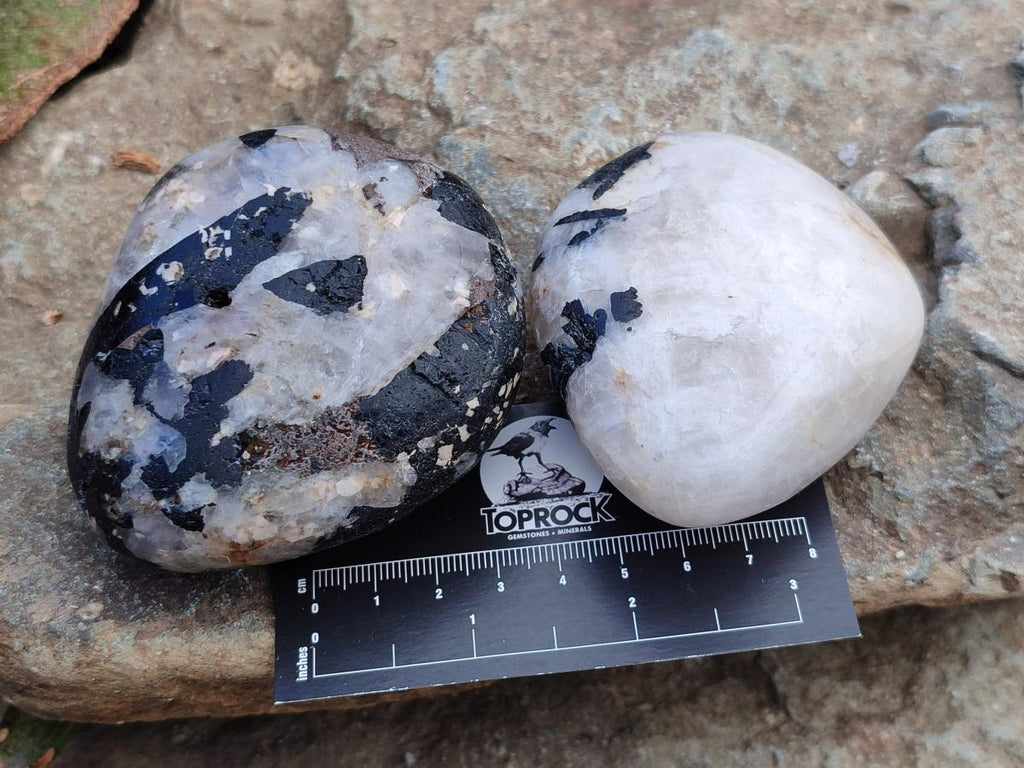 Polished Mixed Tourmalinated Quartz Specimens x 4 From Karibib, Namibia