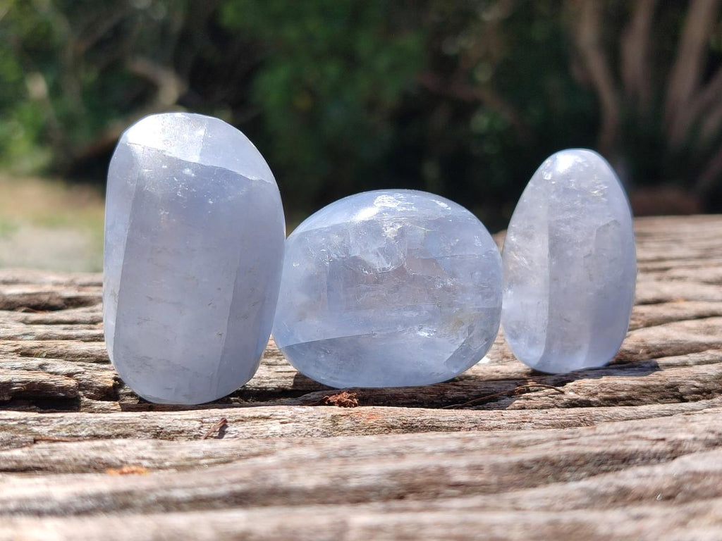 Polished Blue Celestite Free Form Crystals x 20 From Sakoany, Madagascar