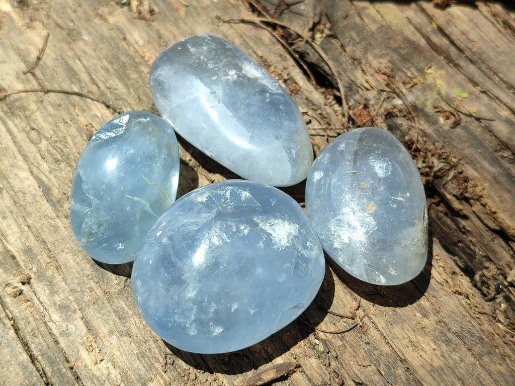 Polished Blue Celestite Free Form Crystals x 20 From Sakoany, Madagascar