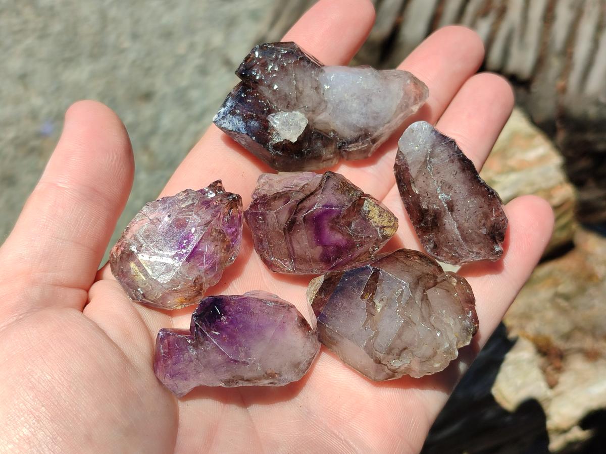 Natural Smokey Amethyst Crystals x 20 From Chiredzi, Zimbabwe
