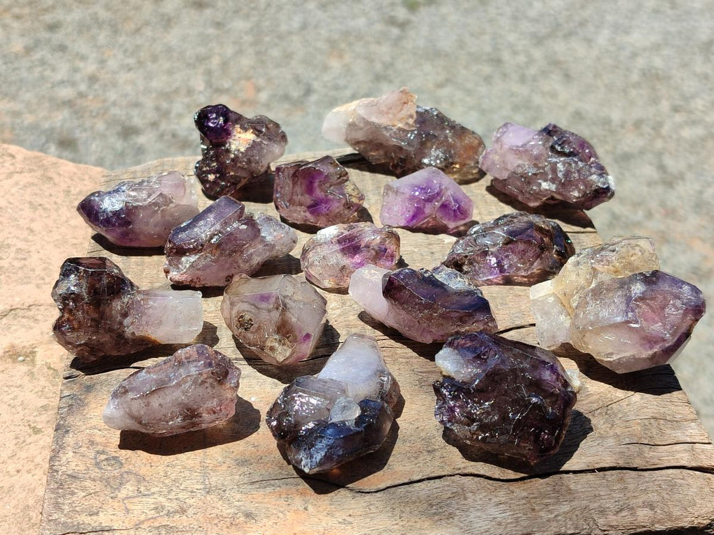 Natural Smokey Amethyst Crystals x 20 From Chiredzi, Zimbabwe