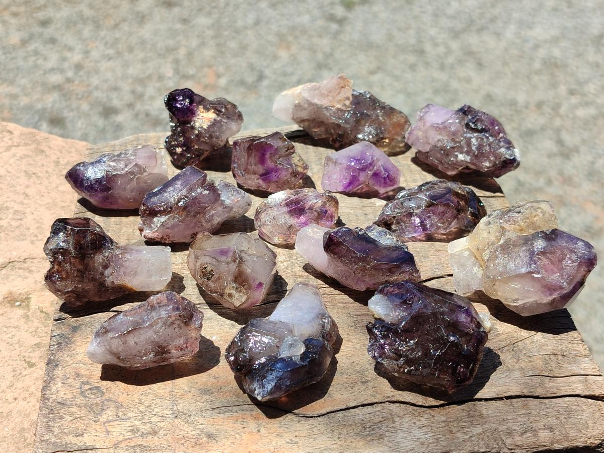 Natural Smokey Amethyst Crystals x 20 From Chiredzi, Zimbabwe