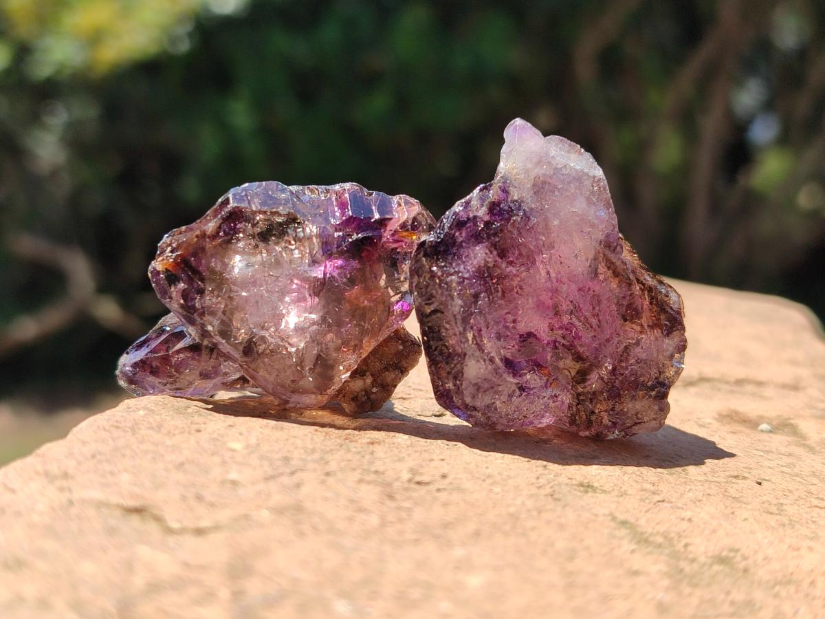 Natural Smokey Amethyst Crystals x 20 From Chiredzi, Zimbabwe