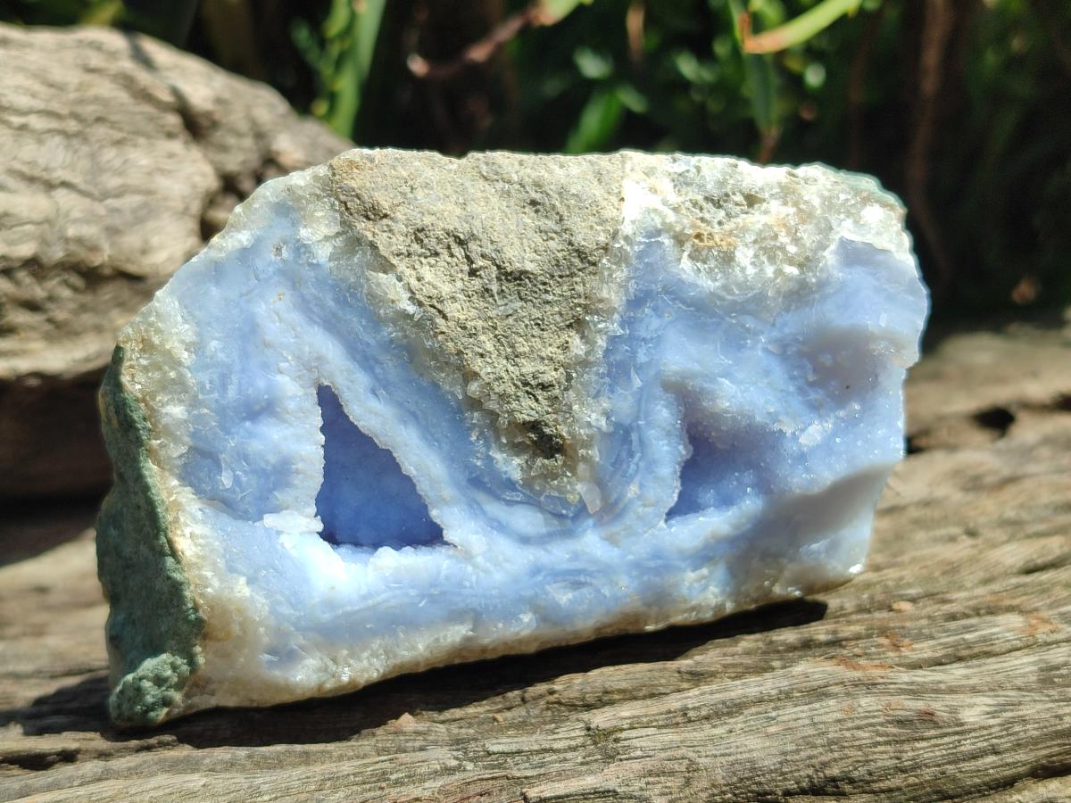 Natural Blue Lace Agate Geode Specimens x 6 From Nsanje, Malawi