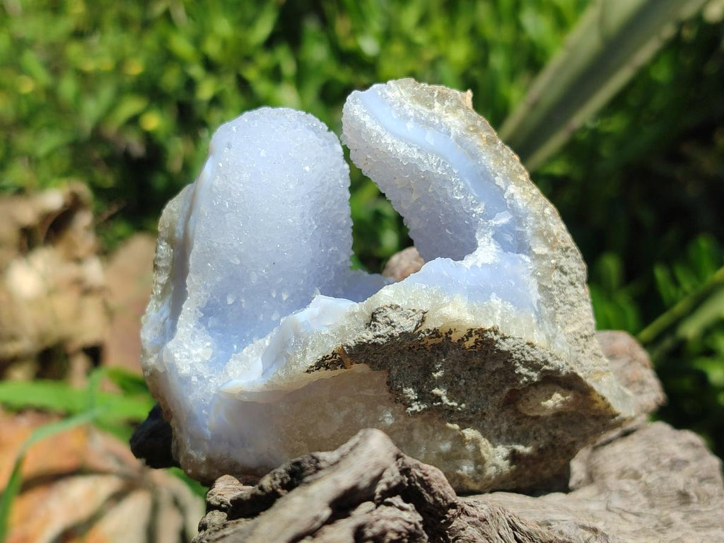 Natural Blue Lace Agate Geode Specimens x 6 From Nsanje, Malawi