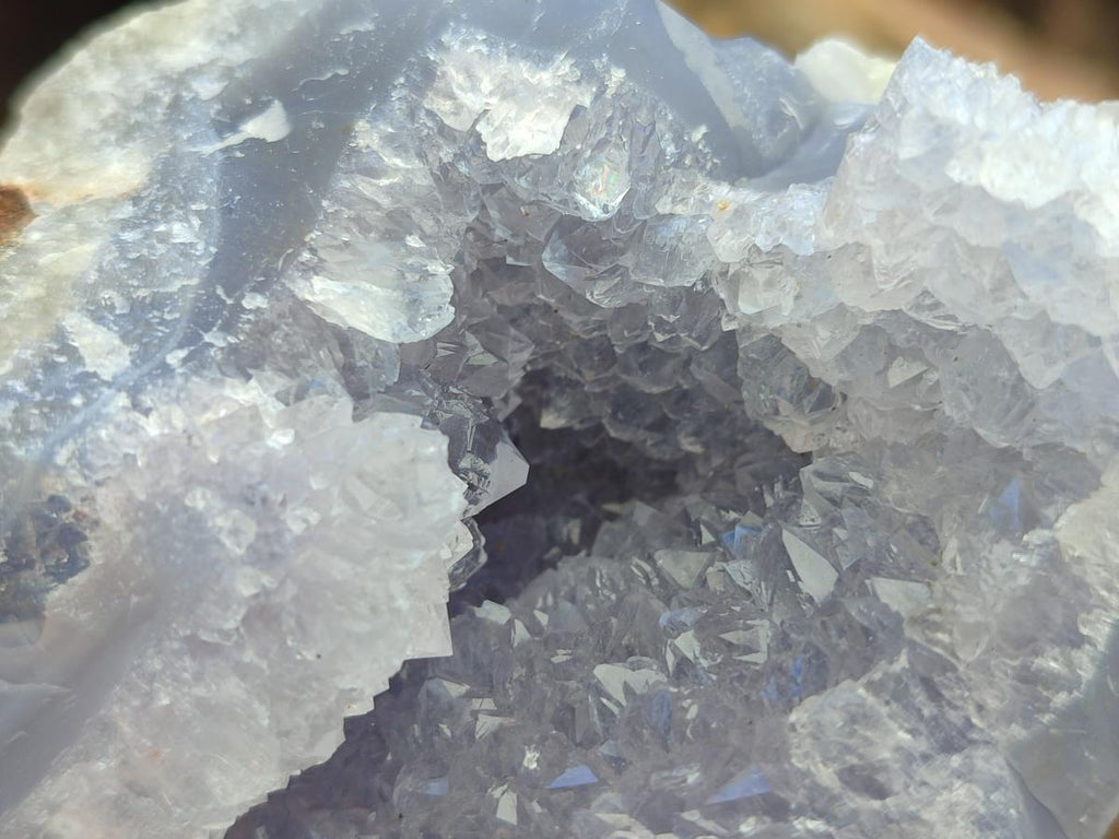 Natural Blue Lace Agate Geode Specimens x 6 From Nsanje, Malawi