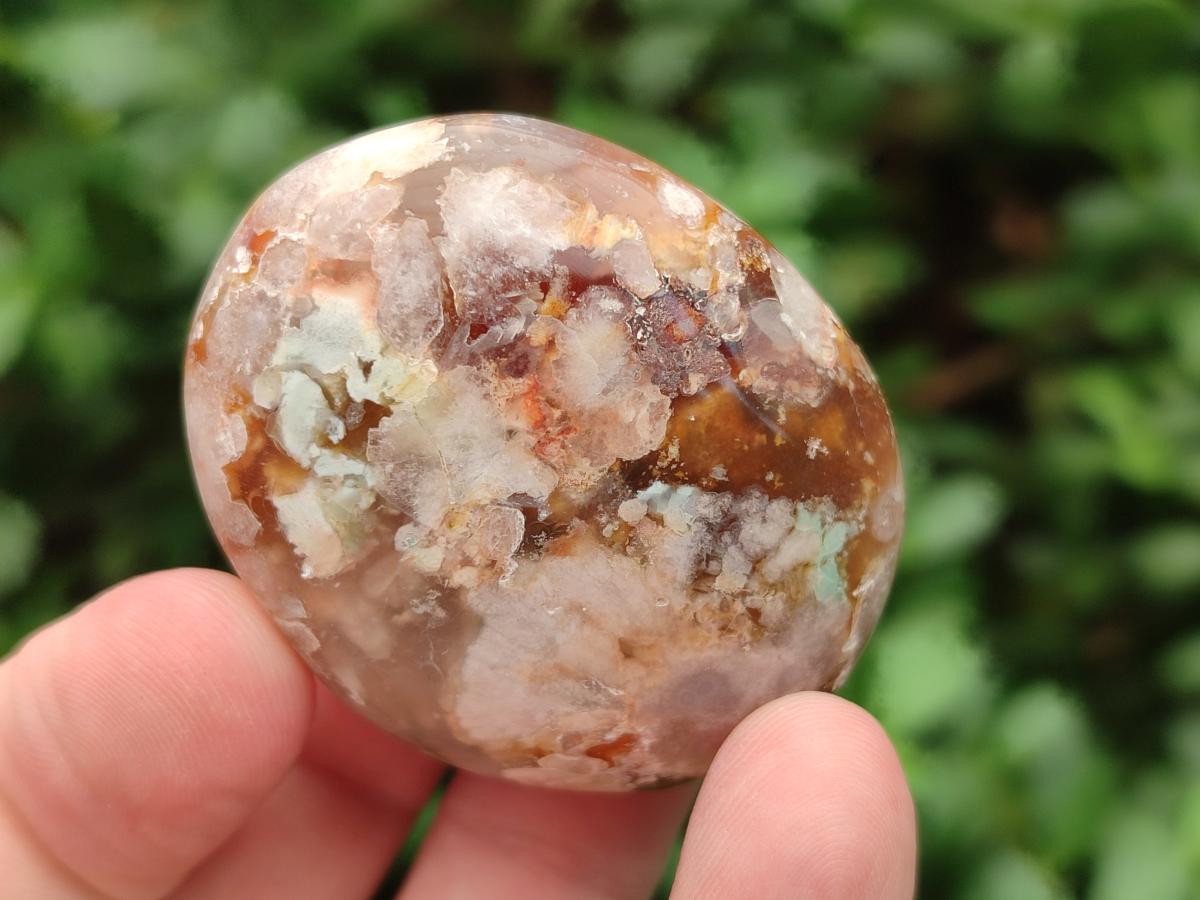 Polished Flower Agate Palm Stones x 20 From Antsahalova, Madagascar