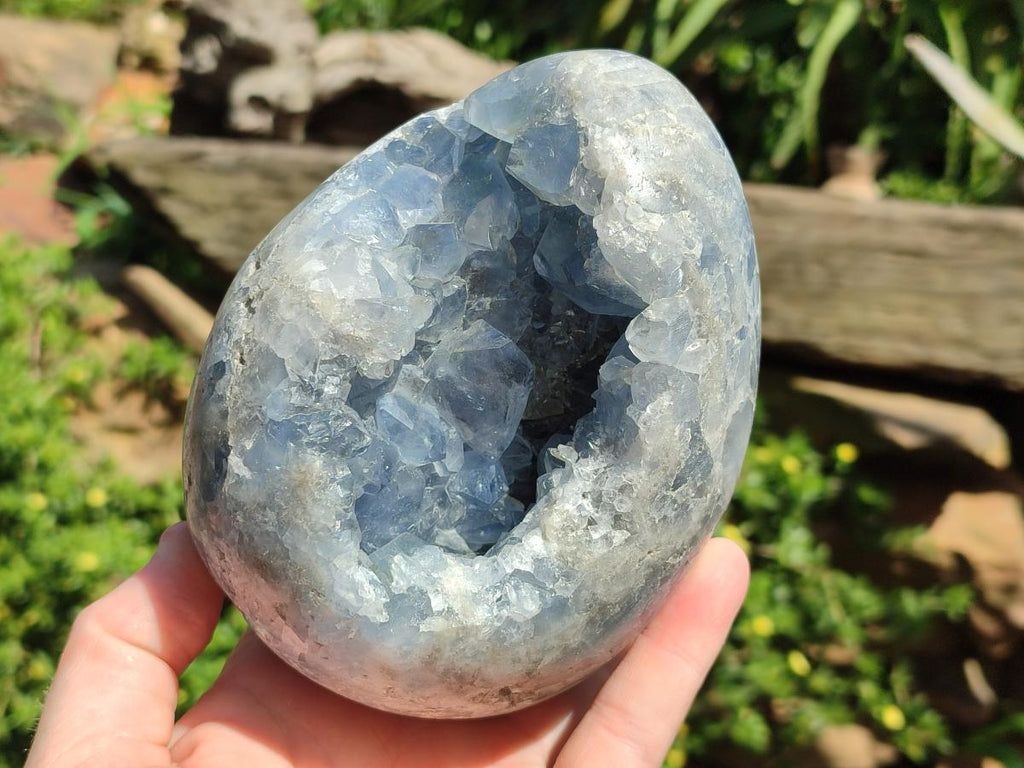 Polished Large Blue Celestite Egg x 1 From Sakoany, Madagascar