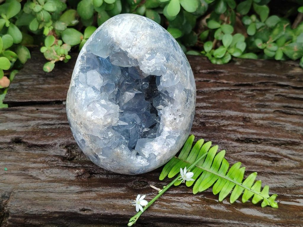 Polished Large Blue Celestite Egg x 1 From Sakoany, Madagascar