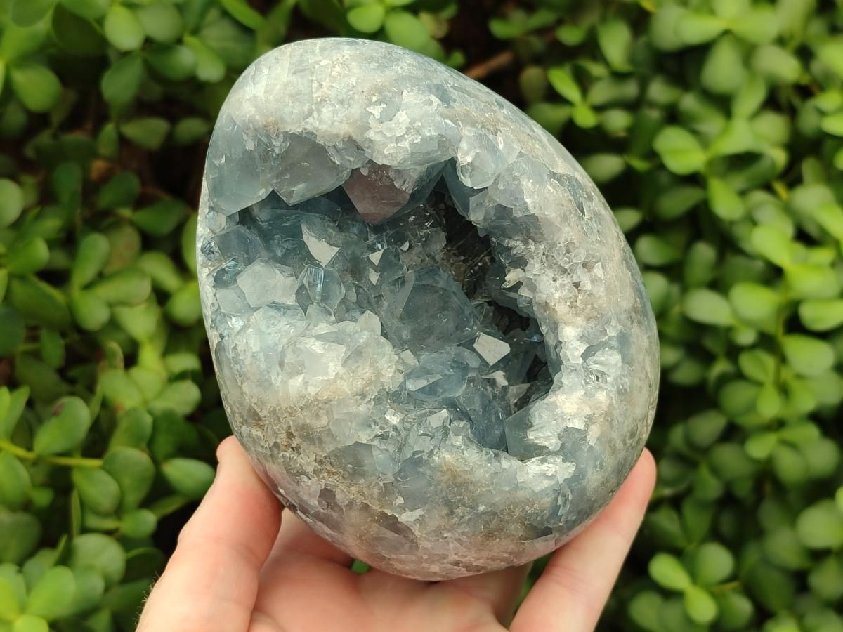 Polished Large Blue Celestite Egg x 1 From Sakoany, Madagascar