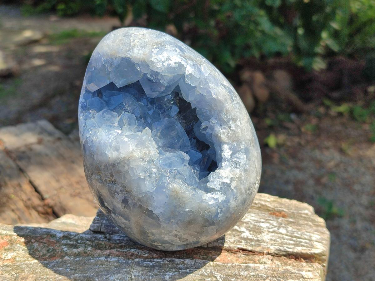 Polished Large Blue Celestite Egg x 1 From Sakoany, Madagascar