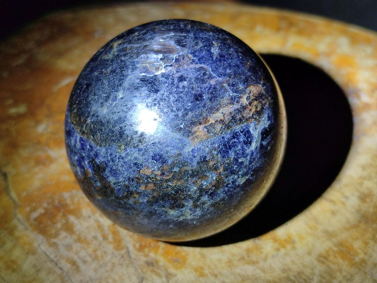 Polished Blue Iolite "Water Sapphire" Spheres x 3 From Madagascar