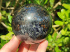 Polished Blue Iolite "Water Sapphire" Spheres x 3 From Madagascar