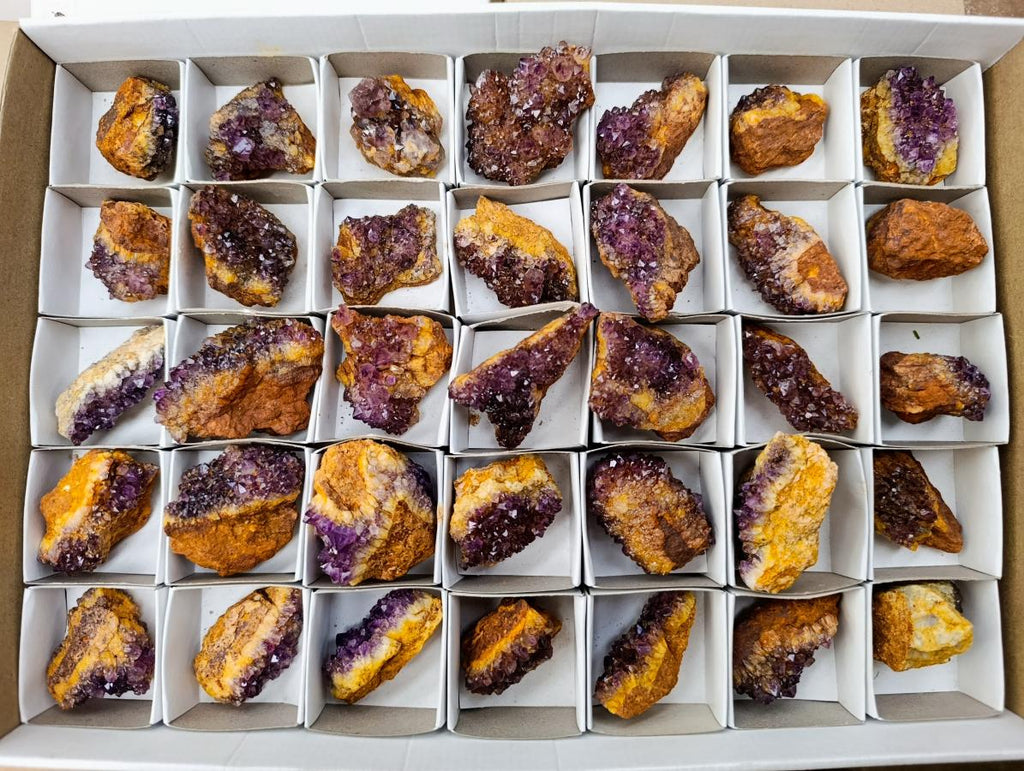 Natural Dark Purple Amethyst Quartz Crystal Plates x 35 From Boekenhouthoek, South Africa