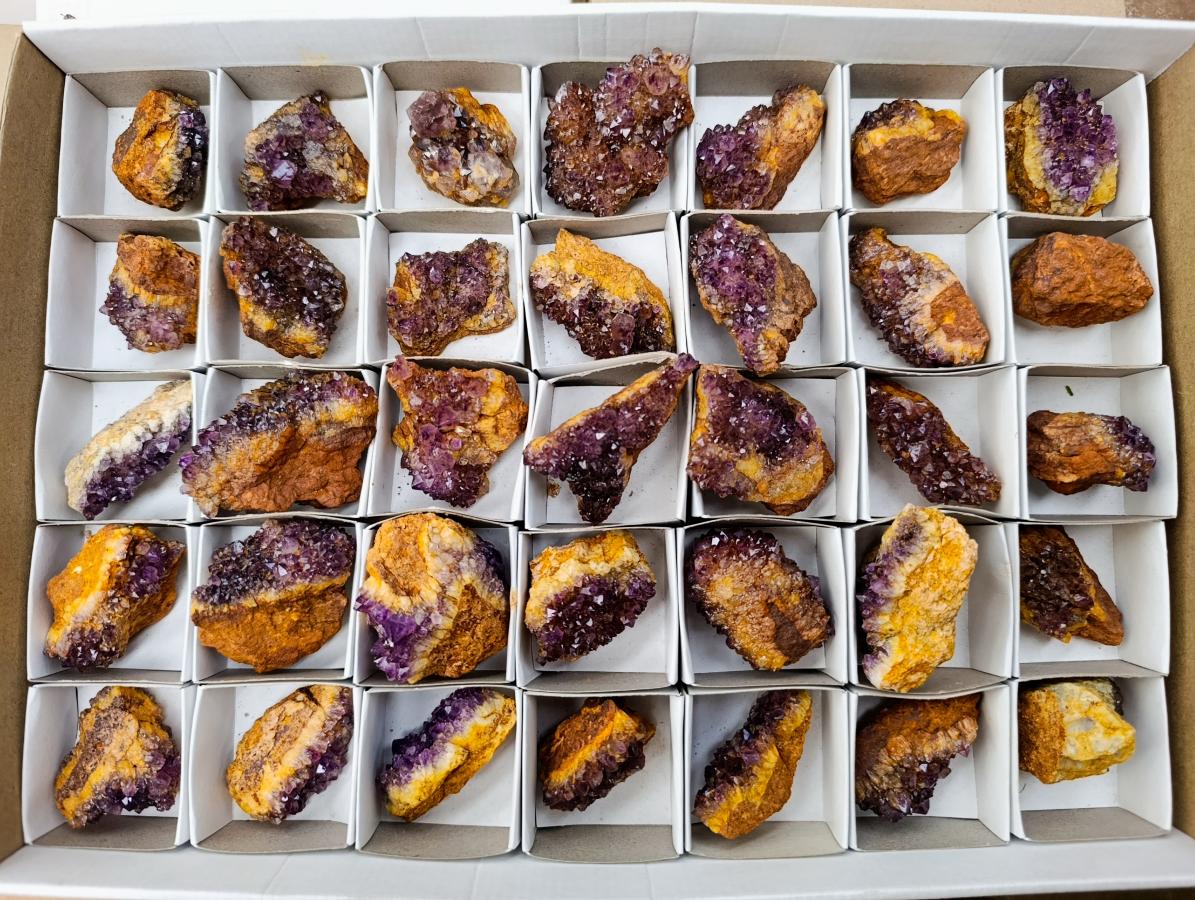 Natural Dark Purple Amethyst Quartz Crystal Plates x 35 From Boekenhouthoek, South Africa