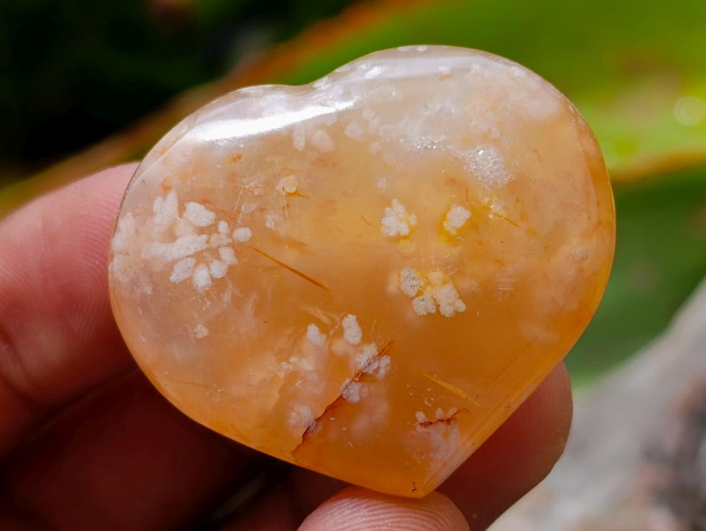 Polished Flower Agate Jewellery Hearts x 28 From Antsahalova, Madagascar