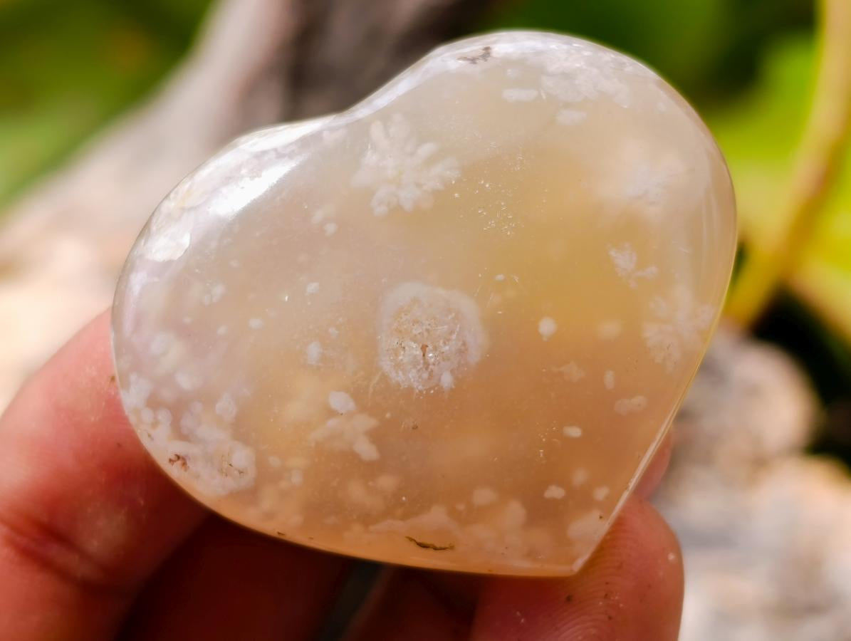 Polished Flower Agate Jewellery Hearts x 28 From Antsahalova, Madagascar