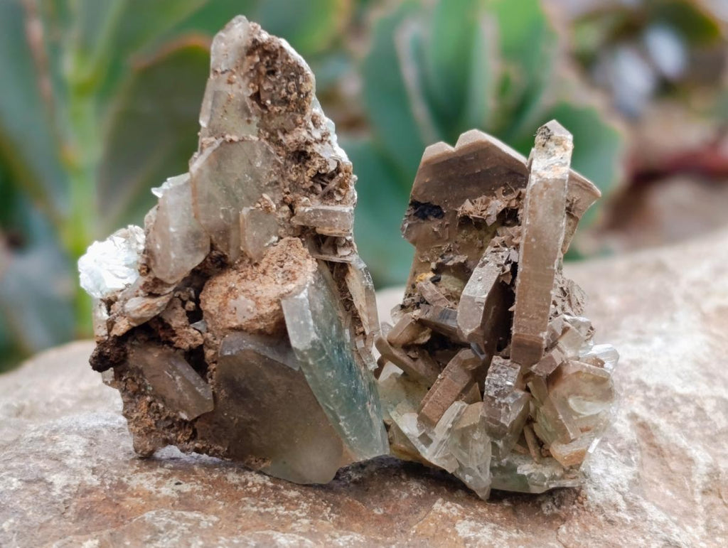 Natural Rare Bladed Barite and Malachite Specimens x 12 From Congo