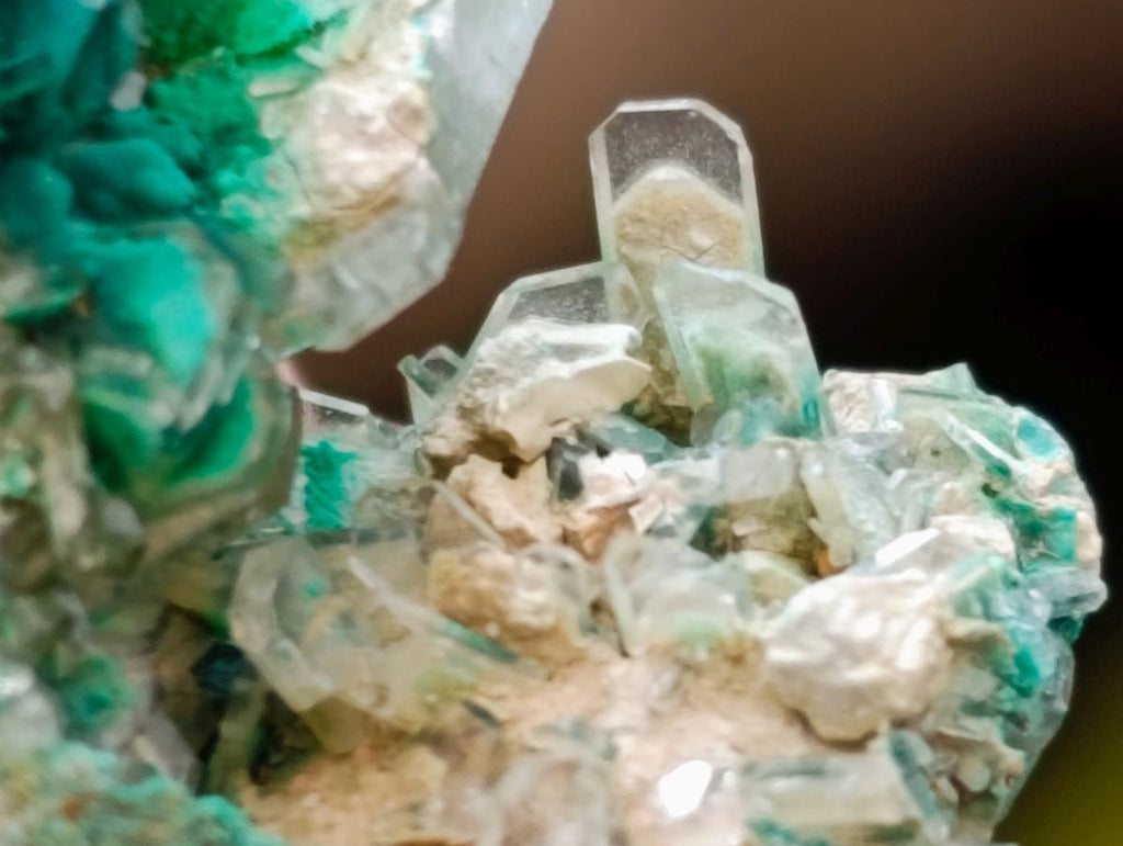 Natural Rare Bladed Barite and Malachite Specimens x 12 From Congo