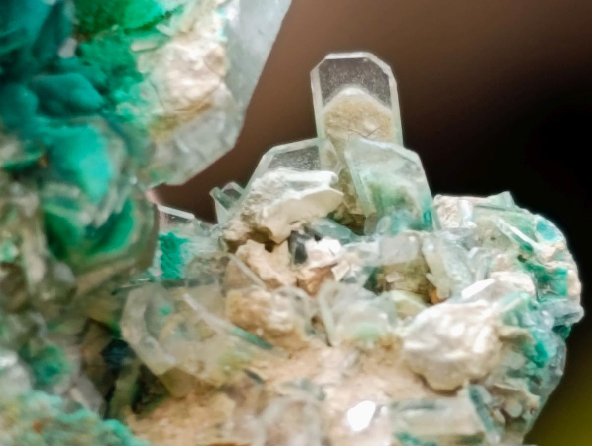 Natural Rare Bladed Barite and Malachite Specimens x 12 From Congo