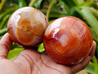 Polished Carnelian Agate Gemstone Spheres x 3 From Madagascar
