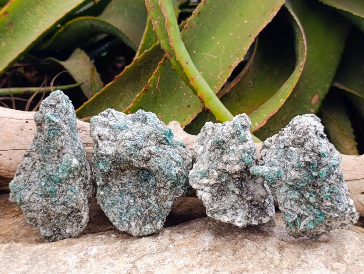 Natural Emerald Mica 'Mutokolite' Cobbed Specimens x 4 From Mutoko, Zimbabwe
