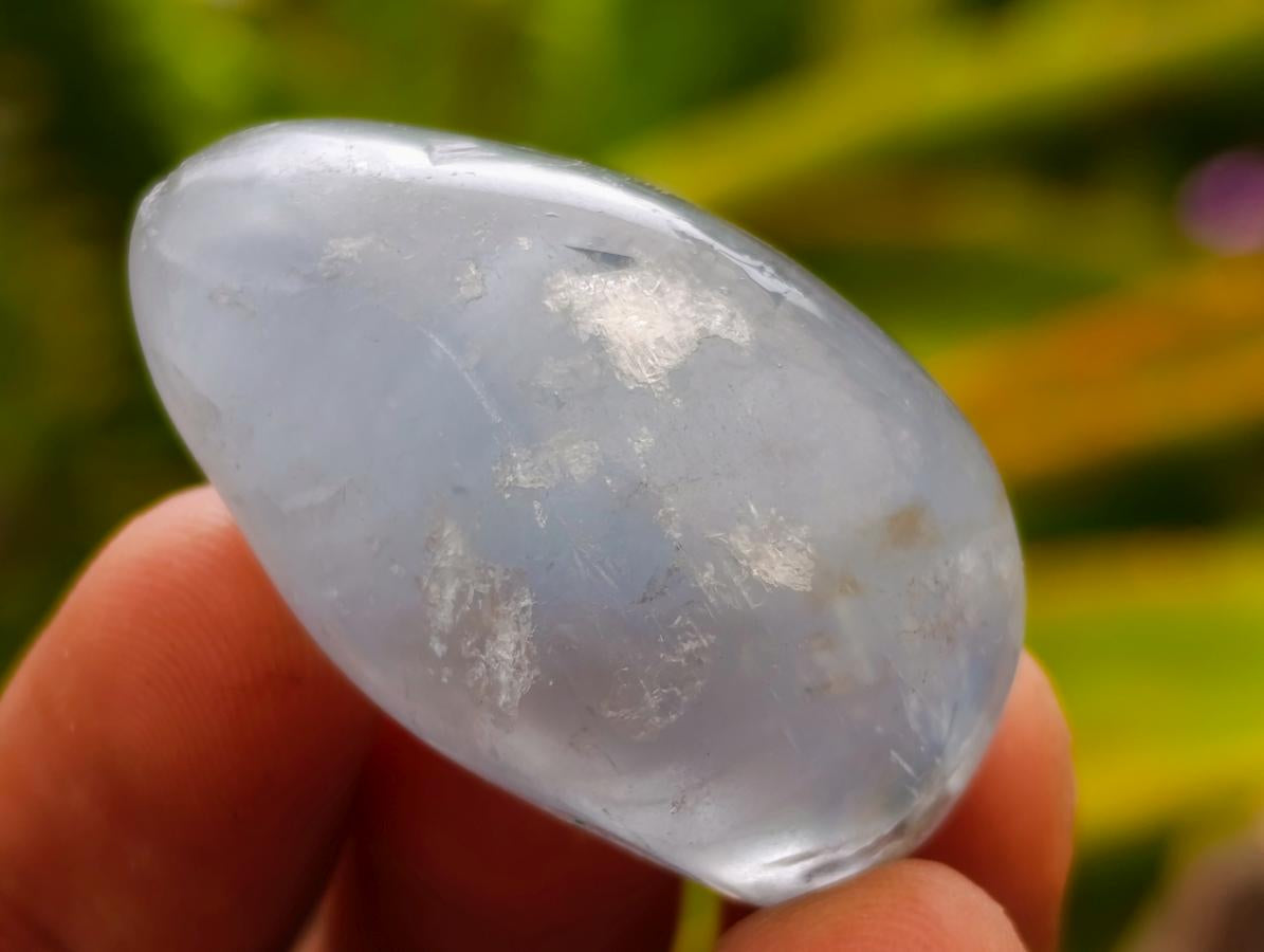 Polished Blue Celestite Galets x 35 From Sakoany, Madagascar