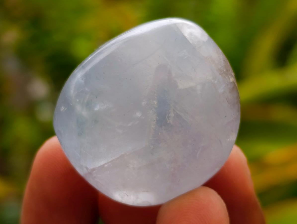 Polished Blue Celestite Galets x 35 From Sakoany, Madagascar