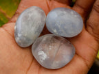 Polished Blue Celestite Galets x 35 From Sakoany, Madagascar