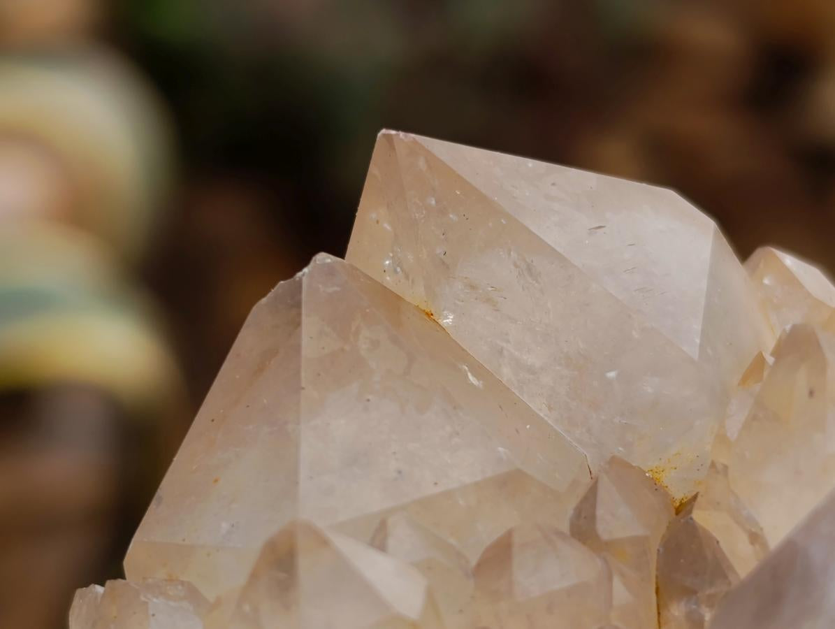 Natural White Phantom Cascading Smokey Luena Quartz Clusters x 2 From Luena, Congo