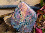 Polished Rare Purple Sunset Flash Labradorite Standing Free Forms x 2 From Madagascar
