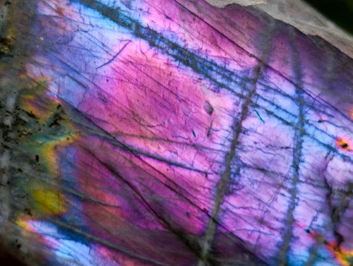 Polished Rare Purple Sunset Flash Labradorite Standing Free Forms x 2 From Madagascar