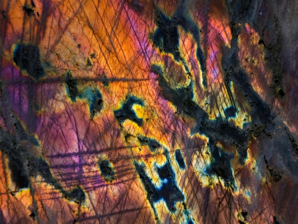 Polished Rare Purple Sunset Flash Labradorite Standing Free Forms x 2 From Madagascar